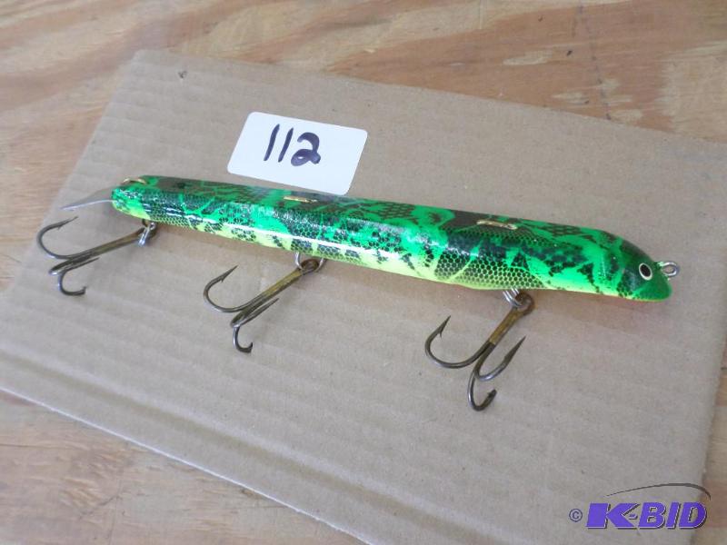 lot 112 image: (1) Wooden Muskie Lure...