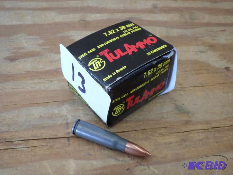lot 13 image: (20) Rounds Wolf 122gr 7.62x39mm FMJ...