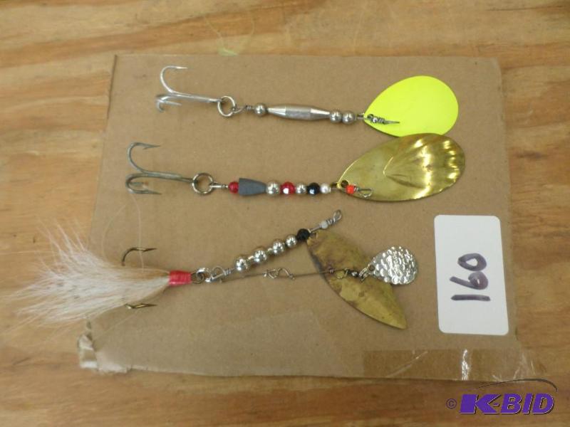 lot 160 image: (3) Muskie Spinner Lures...