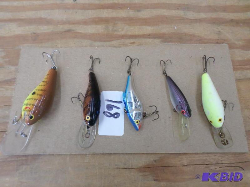 lot 168 image: (5) Various Crankbait Lures...