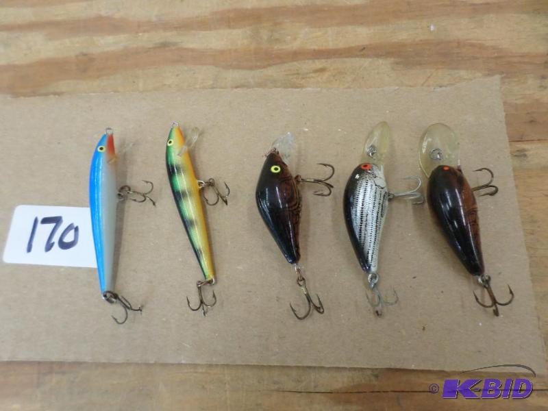 lot 170 image: (5) Various Crankbait Lures...
