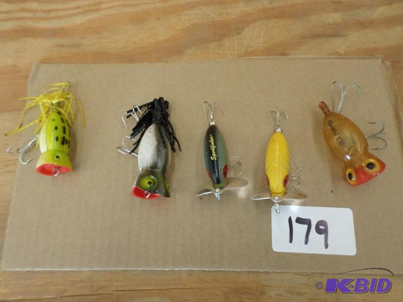 lot 179 image: (5) Various Topwater Lures...