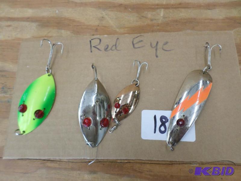 lot 184 image: (4) Red Eye Spoon Lures...