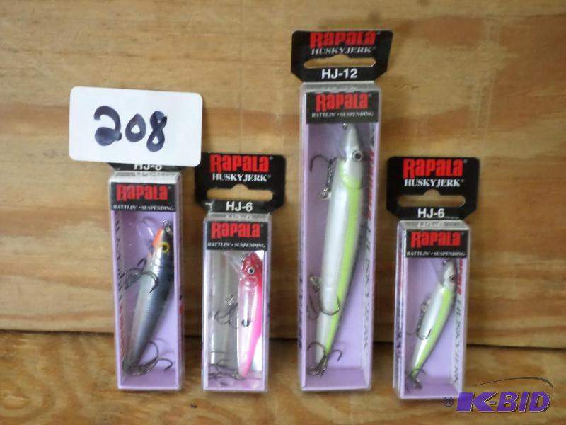 lot 208 image: (4) New Rapala Husky Jerk Lures...