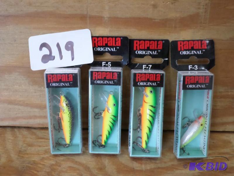 lot 219 image: (4) New Rapala Original Floating Crankbaits...