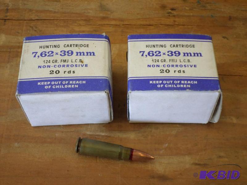 lot 22 image: (40) Rounds 124gr 7.62x39mm FMJ...