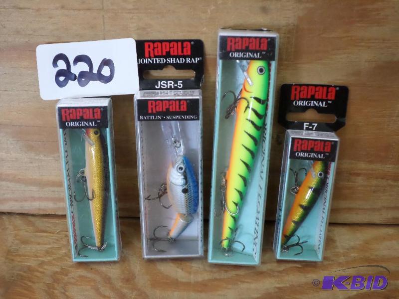 lot 220 image: (4) New Rapala Original Floating Crankbaits...
