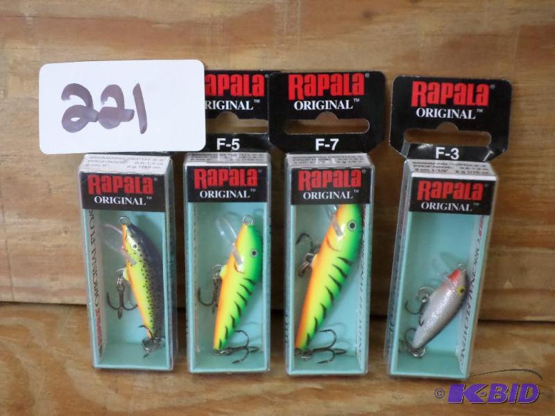 lot 221 image: (4) New Rapala Original Floating Crankbaits...