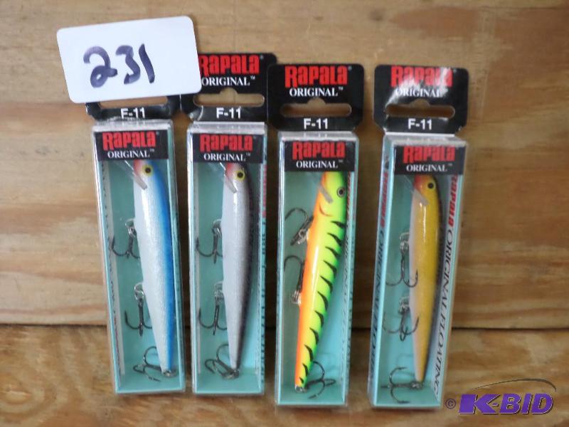 lot 231 image: (4) New Rapala Original Floating Crankbaits...