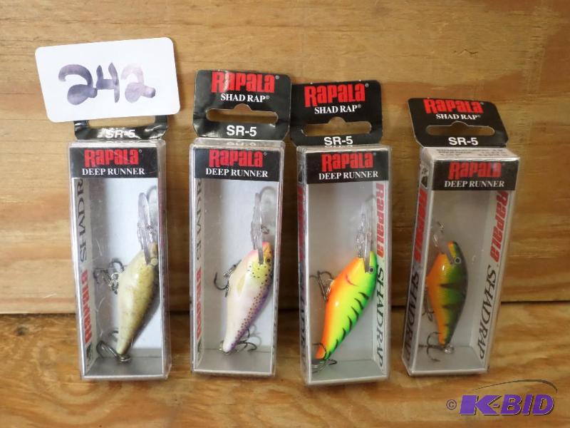 lot 242 image: (4) New Rapala Shad Rap Crankbaits...