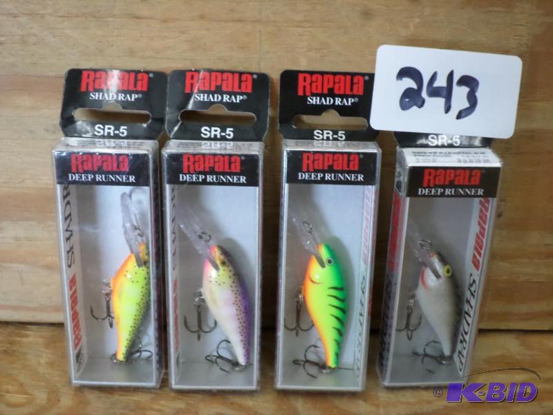 lot 243 image: (4) New Rapala Shad Rap Crankbaits...