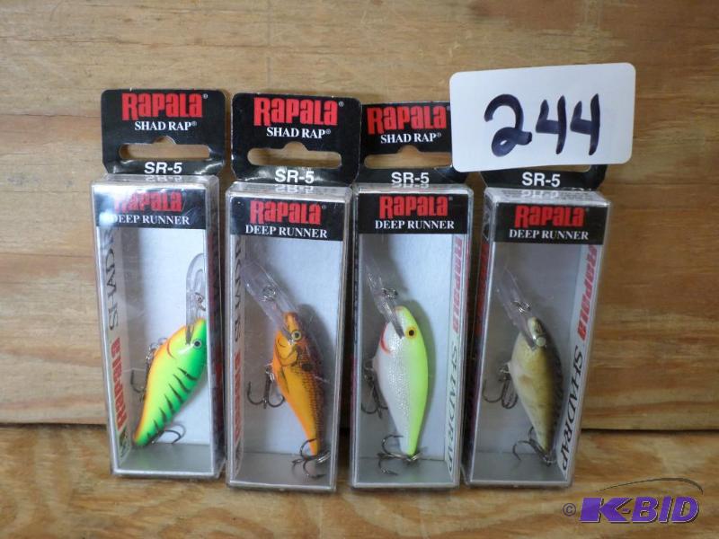 lot 244 image: (4) New Rapala Shad Rap Crankbaits...