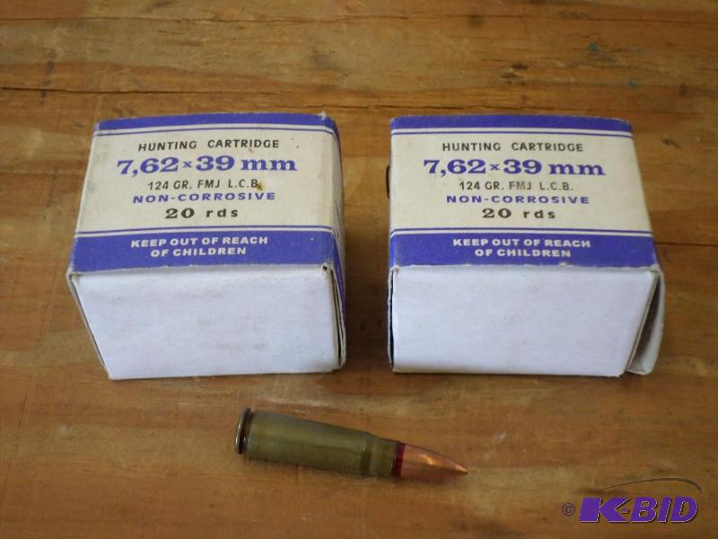 lot 25 image: (40) Rounds 124gr 7.62x39mm FMJ...