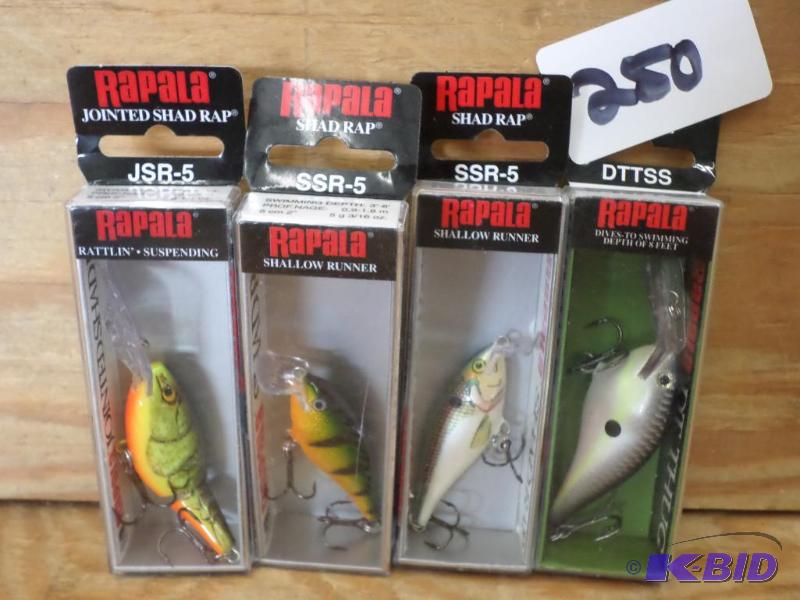 lot 250 image: (4) New Rapala Shad Rap Crankbaits...