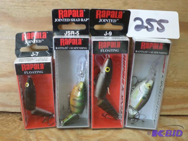 lot 255 image: (4) New Rapala Jointed Crankbait Lures...
