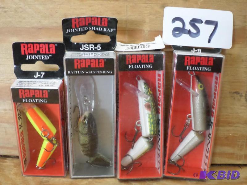 lot 257 image: (4) New Rapala Jointed Crankbait Lures...