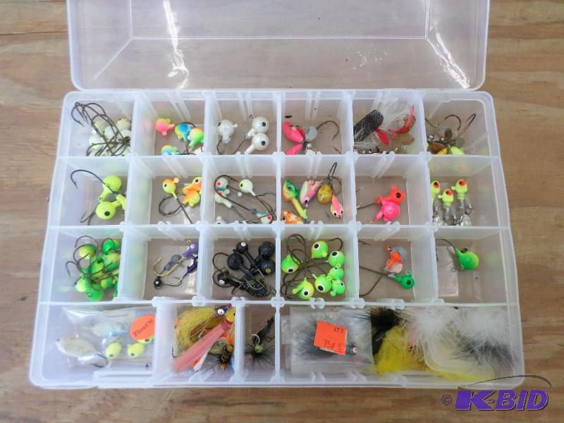 lot 86 image: Plastic Tackle Tray Full Of Misc Jigs...