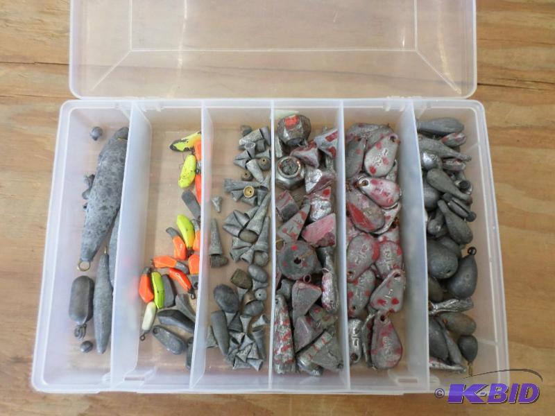 lot 87 image: Plastic Tackle Tray Full Of Misc Lead Weigtht...