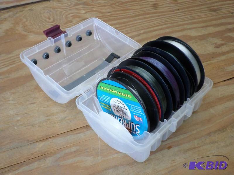 lot 88 image: 6-Place Fishing Line Tote With (5) Spools Of ...