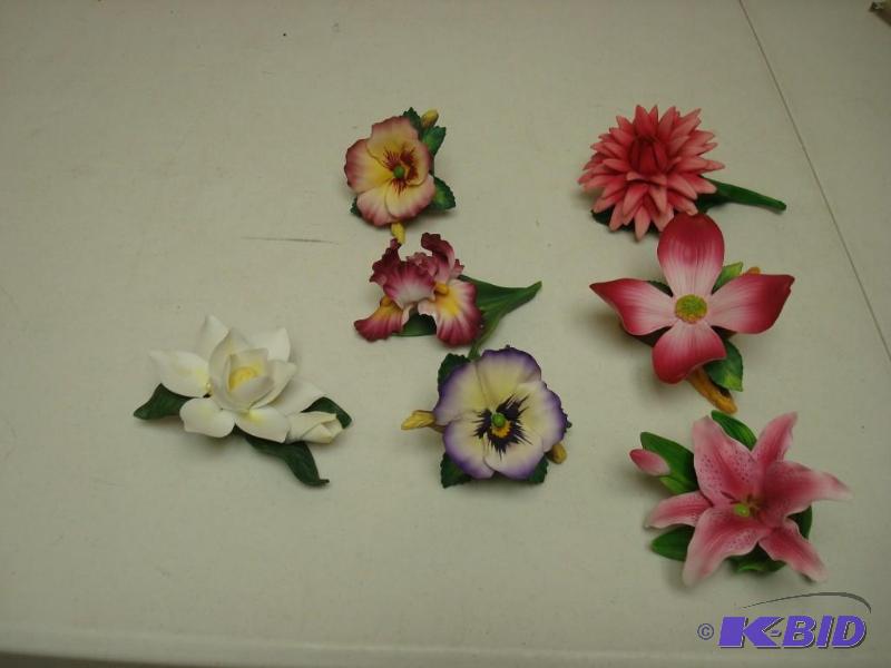 lot 118 image: Life Like Porcelain Flowers, Some Lefton, Som...