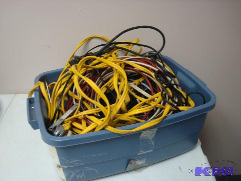 lot 122 image: Bin Of Scrap Cords And Wires...