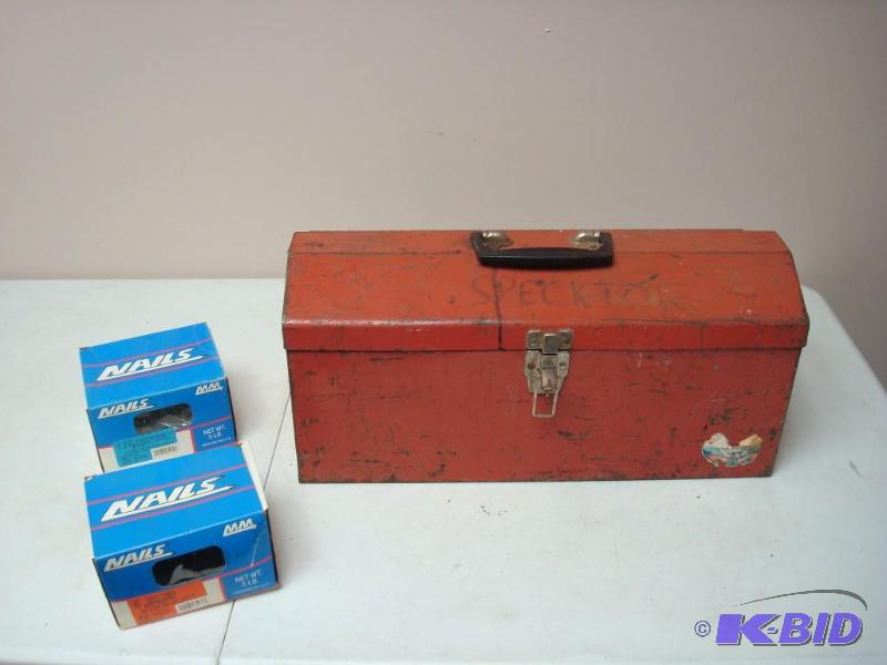 lot 45 image: Tool Box With Contents And Nails...