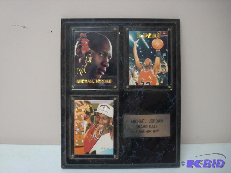 lot 58 image: Michael Jordan Card Plaque ...