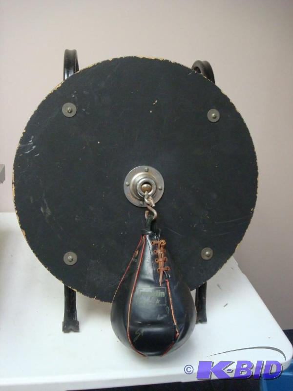 lot 69 image: Boxing Speed Bag And Rack, Some Wear To Bag&n...