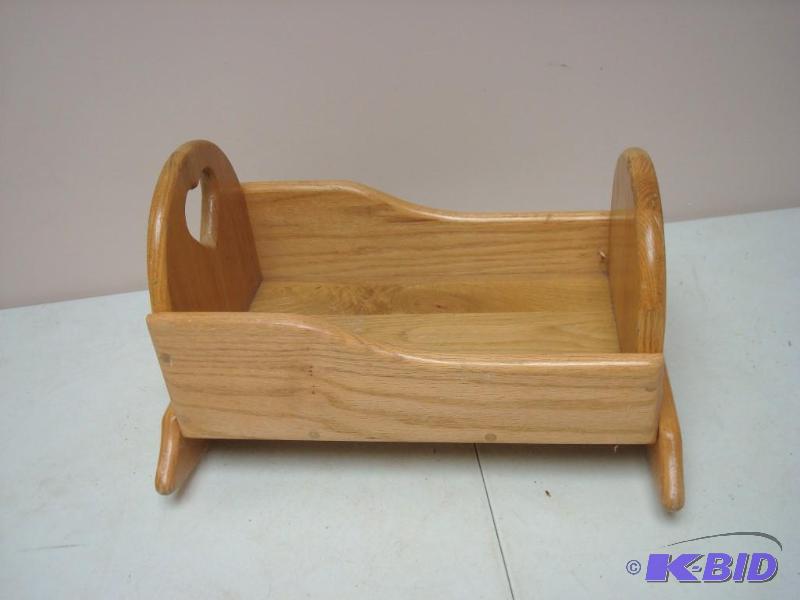 lot 77 image: Handmade Wood Doll Rocking Crib ...