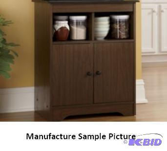lot 122 image: Haley Microwave Stand - Walnut and black - An...