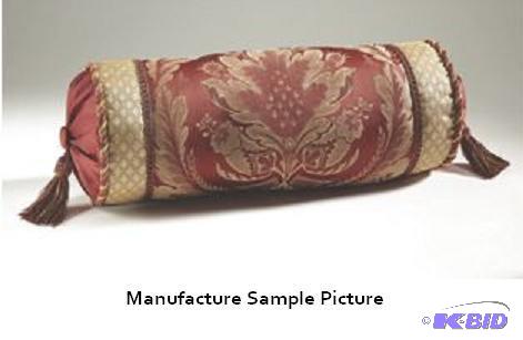 lot 15 image: Regal Neckroll Pillow - Burgundy and gold -&n...