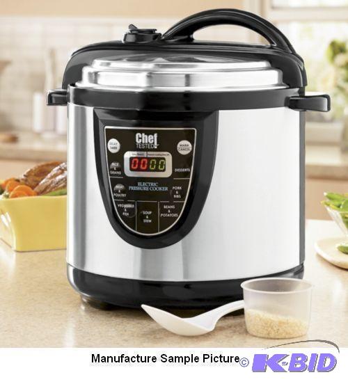 lot 155 image: Chef Tested 6 Quart Electric Pressure Cooker ...