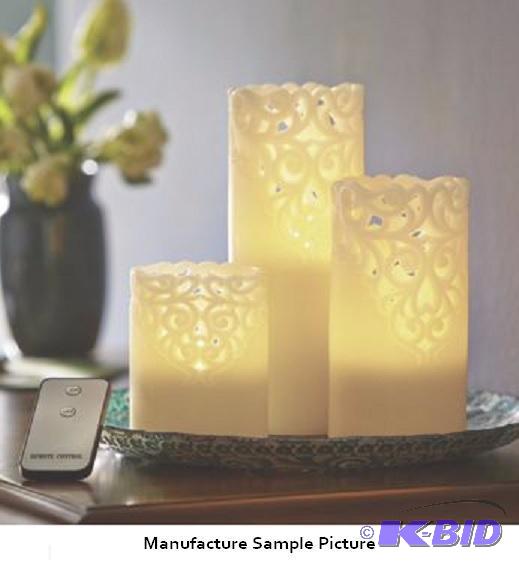 lot 160 image: Set of 3 Cutout LED Candles - The beauty of c...