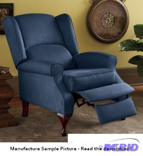 lot 169 image: Blue Exclusive Pushback Recliner - This wingb...