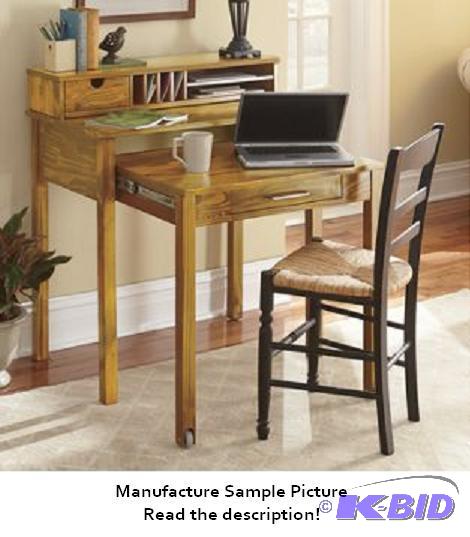 lot 23 image: Roll Out Desk - Warm brown -&nbspShort on sp...