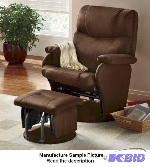 lot 3 image: Brown Microfiber Glider Recliner - Bring the ...