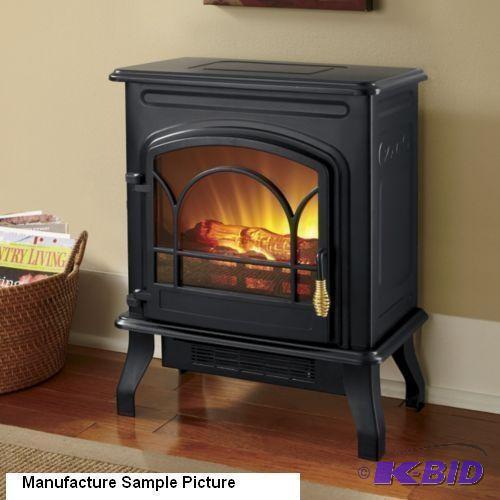 lot 32 image: Metal Freestanding Black Fireplace - Compact ...