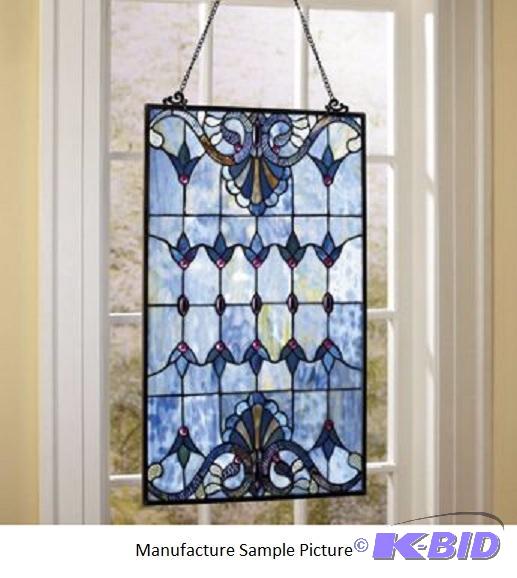 lot 56 image: Blue Stained Glass Wall Panel - Let the sunli...