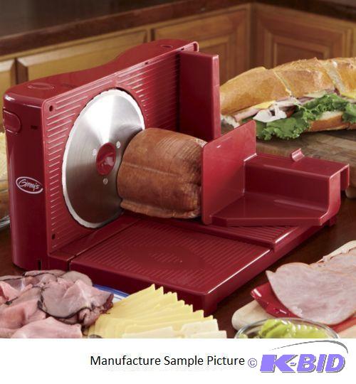 lot 79 image: Ginnys Brand Folding Meat Slicer - Red - Exc...