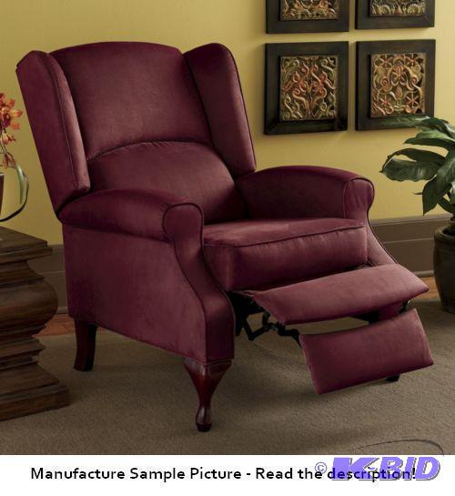 lot 8 image: Wingback Recliner - Burgundy - Its easy-care ...