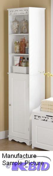 lot 92 image: White Victorian Rose Tall Cabinet - Has 2 fix...