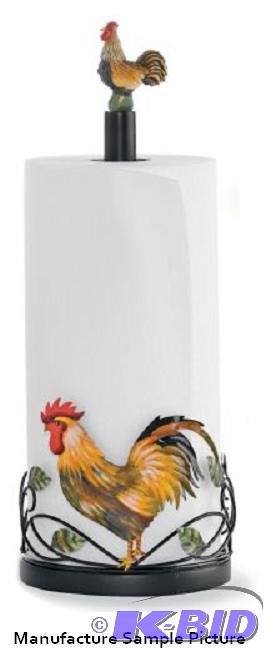lot 98 image: Rooster Paper Towel Holder -&nbspWake up you...