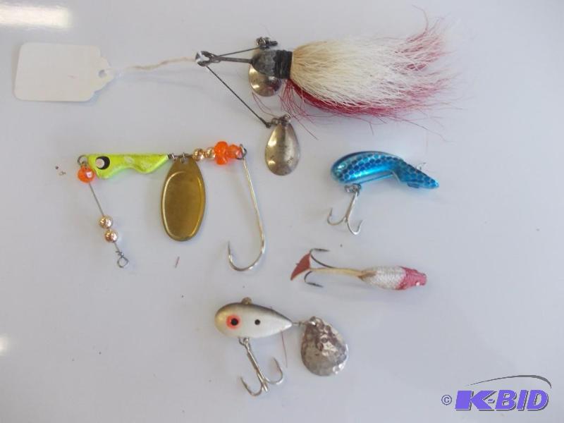 lot 130 image: 5-Lures (Little George, WJ Jamison Twin Spinn...