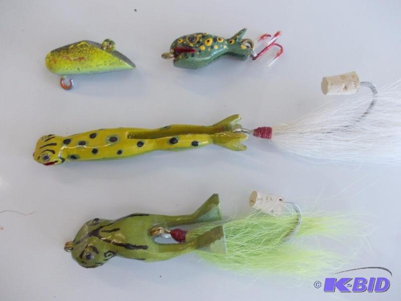 lot 156 image: 4 Assorted Custom Made Frog Lures...