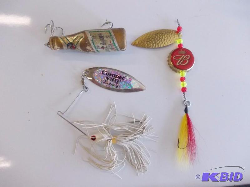 lot 187 image: 3 Lures Miller High Life Plug, Coronet Spinn...