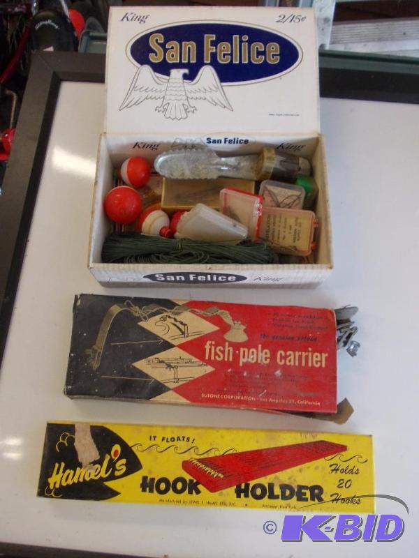 lot 219 image: Pole Carrier, Hook Holder, Cigar Box Full Of ...