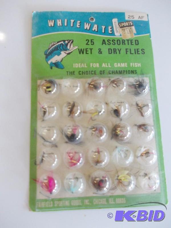 lot 230 image: Vintage Whitewater Wet & Dry Flies Displa...