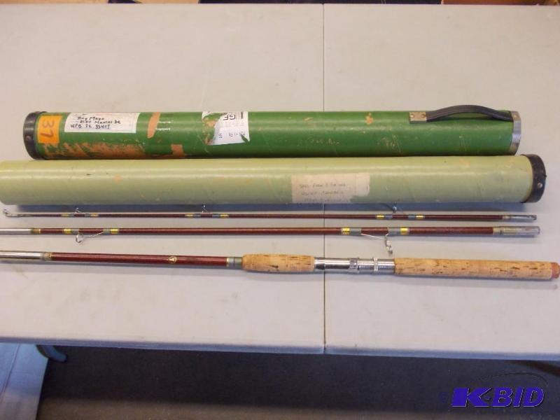 lot 37 image: Vintage 3-Piece 9 Cork Handle Fly Rod With S...