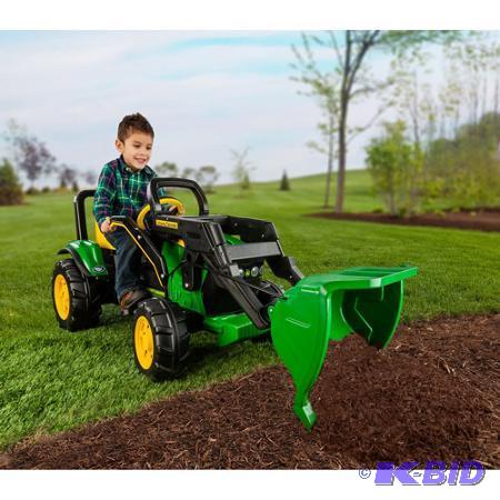 lot 3 image: New Peg Perego John Deere Front Loader Peddle...