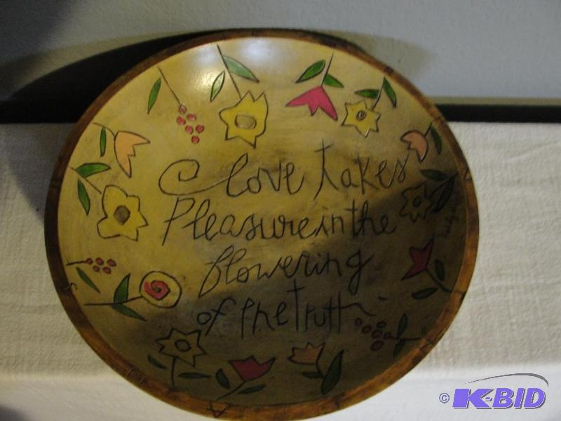Engraved Wooden Bowl